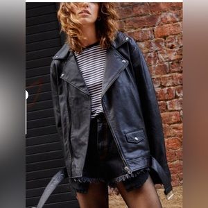 Nasty Gal Leather Boyfriend Jacket